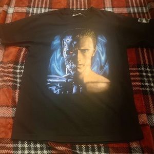 Vintage 1990’s Terminator T2 T Shirt L Movie Promo Universal Studios Rare .
